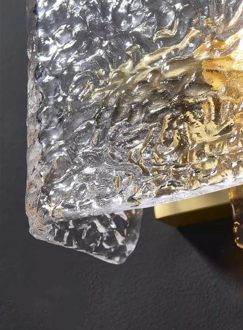 Water Pattern Glass Square Wall Sconce Lamp – Glass detail 15