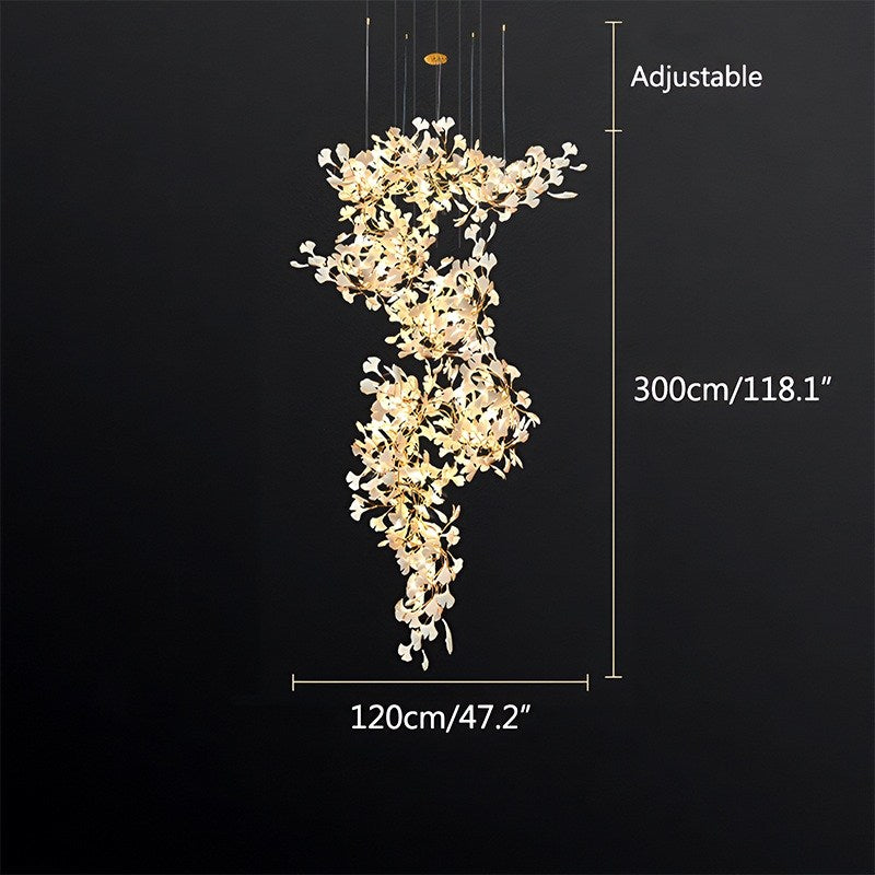 Large Ginkgo Leaf Chandelier – detail 13