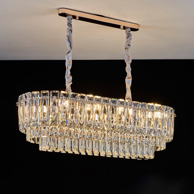 Modern Stepped Crystal Chandelier – Crystal detail 13