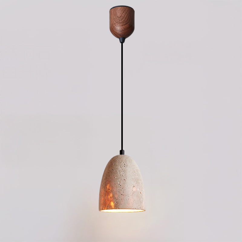Modern Minimalist Dome Travertine Pendant Light – Travertine detail 8