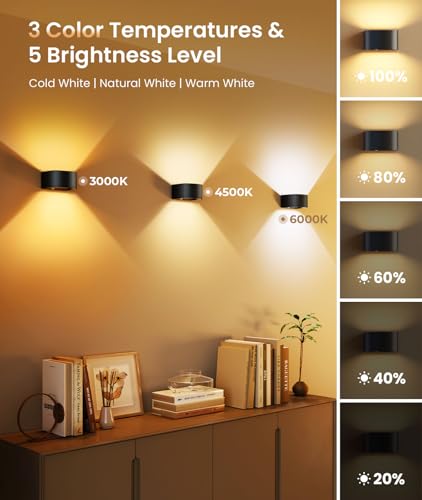otion Sensor Wall Light with Remote Control 3 Colors Wireless Wall Lamp LED Indoor Up and