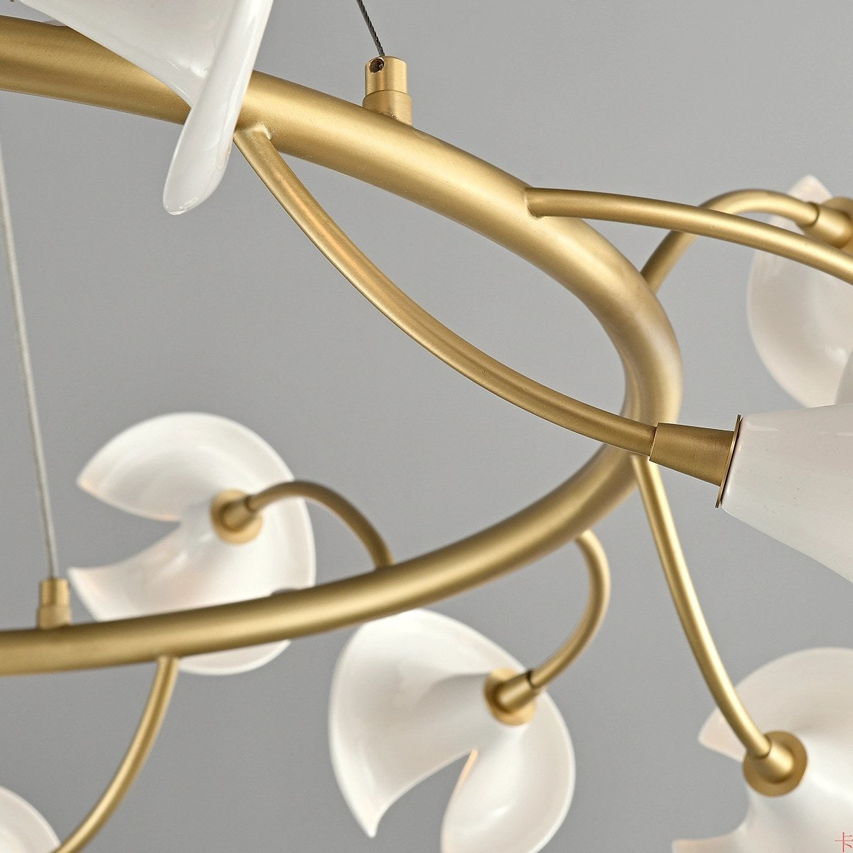 French Copper Ceramic Flower Chandelier – Copper detail 14