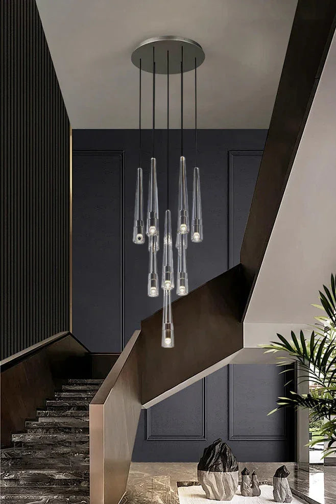 Conical Abner Crystal Multi Head Chandelier – Crystal detail 5