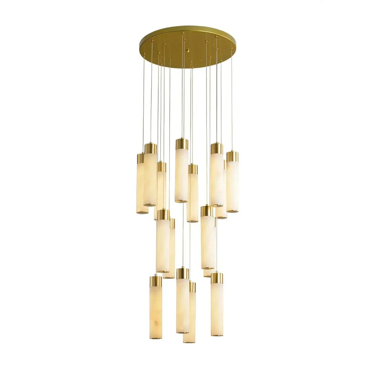Alabaster Celestial Brass Cascade Chandelier – Alabaster detail 23