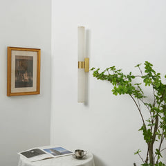 Alabaster Cylindrical Line Wall Light