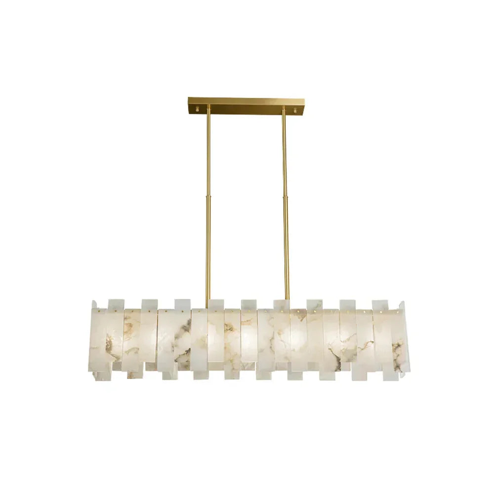 Alabaster Rectangular Linear Chandelier – Alabaster detail 16