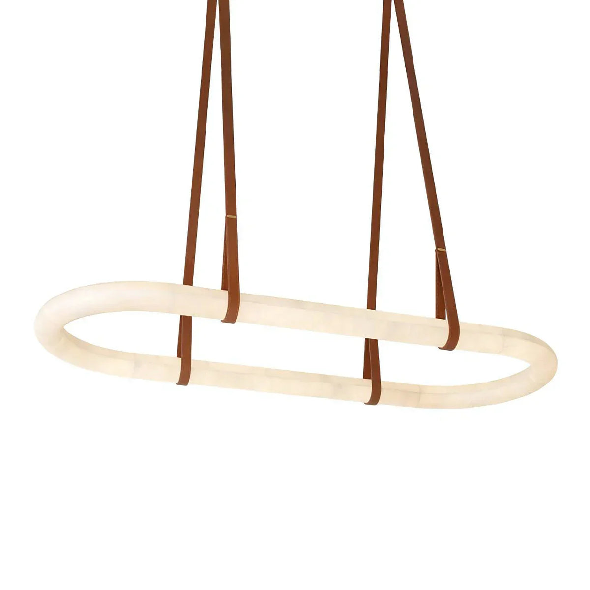Alabaster Round Leather Chandelier – Alabaster detail 11