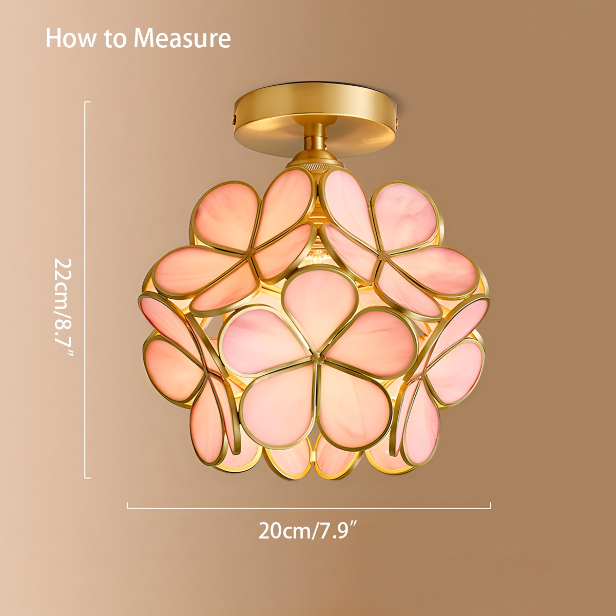 European Style Copper Glass Ceiling Lamp-E – Glass detail 23