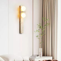 Asymmetrical Travertine Wall Sconce