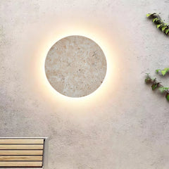 Circle Travertine Wall Lamp