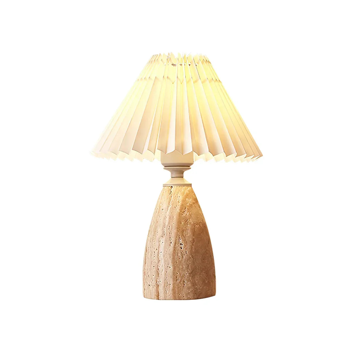 Conical Gusnow Travertine Table Lamp – Travertine detail 8