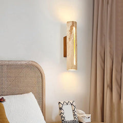 Cylindrical Travertine Wall Lamp
