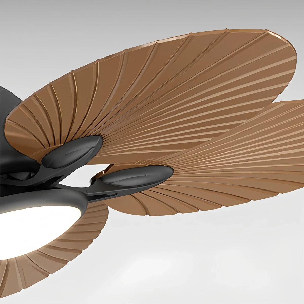 5-Blade Palm Leaf Ceiling Fan with Light – detail 9