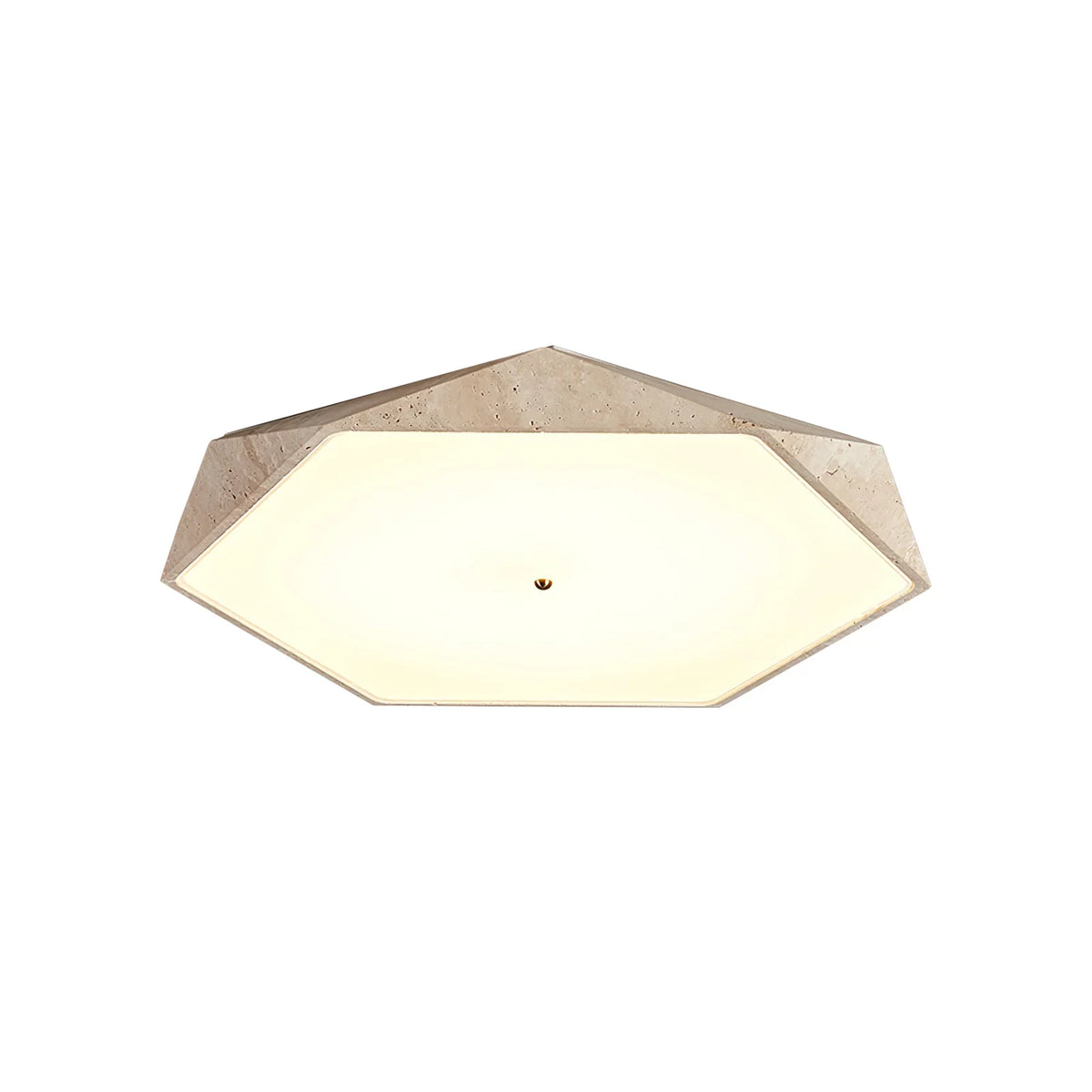 Hexagonal Travertine Lunarc Stone Ceiling Lamp – Travertine detail 13