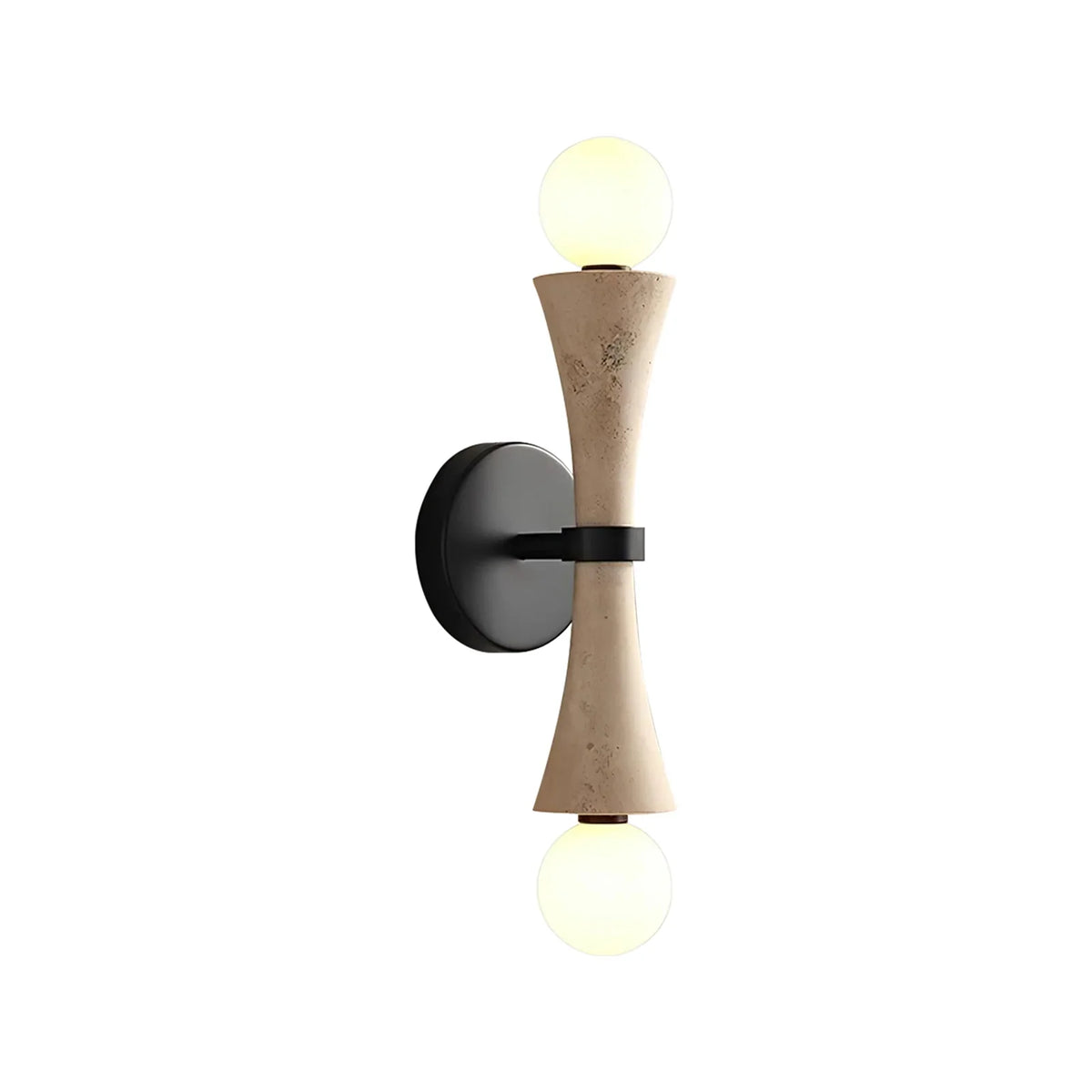 Hourglass Shape Travertine Obel Wall Sconce – Travertine detail 12