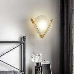 Alabaster Round Victory V Wall Lamp