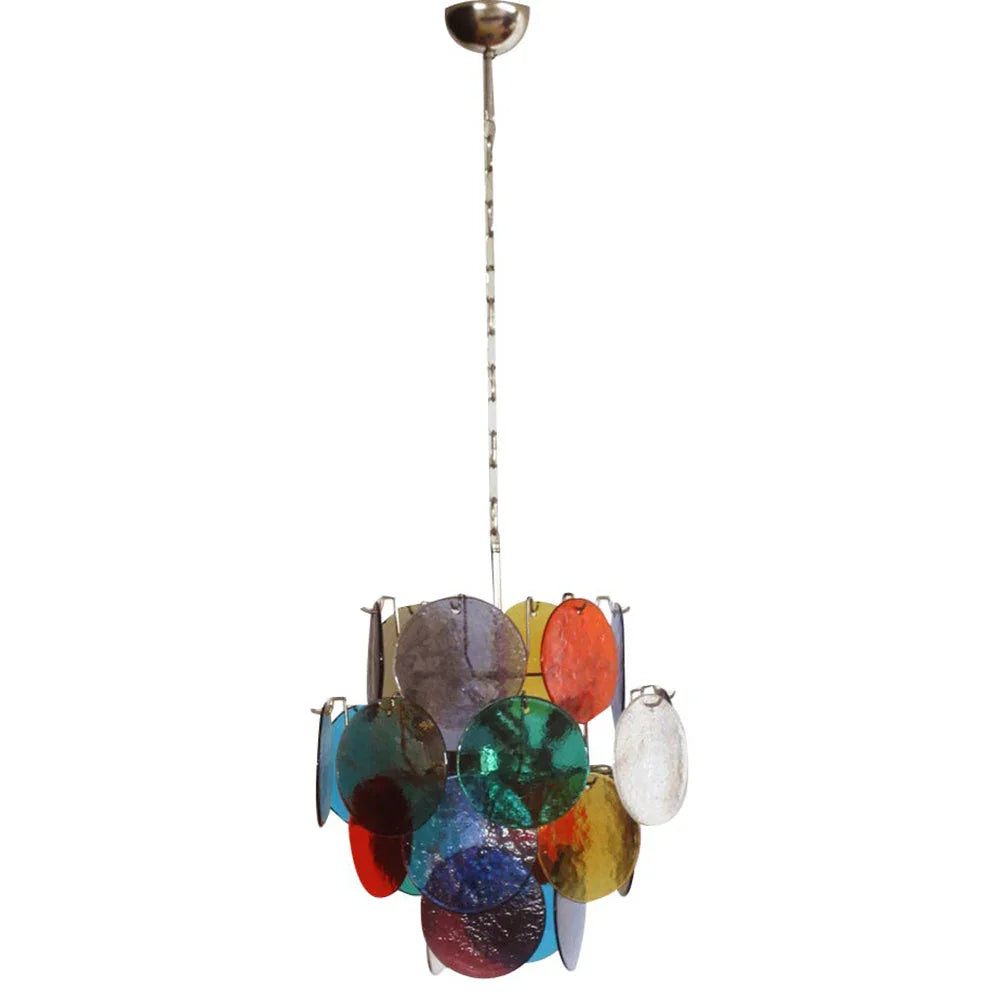 Colored Disc Glass Chandelier – Glass detail 24