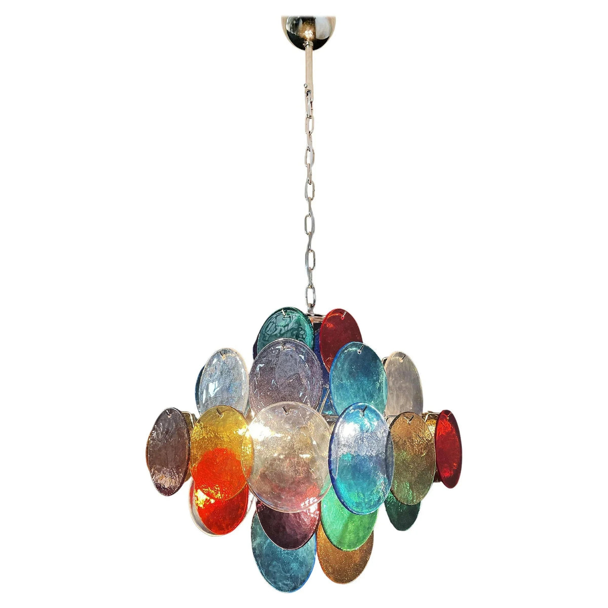 Round Colored Glass Chandelier – Glass detail 14