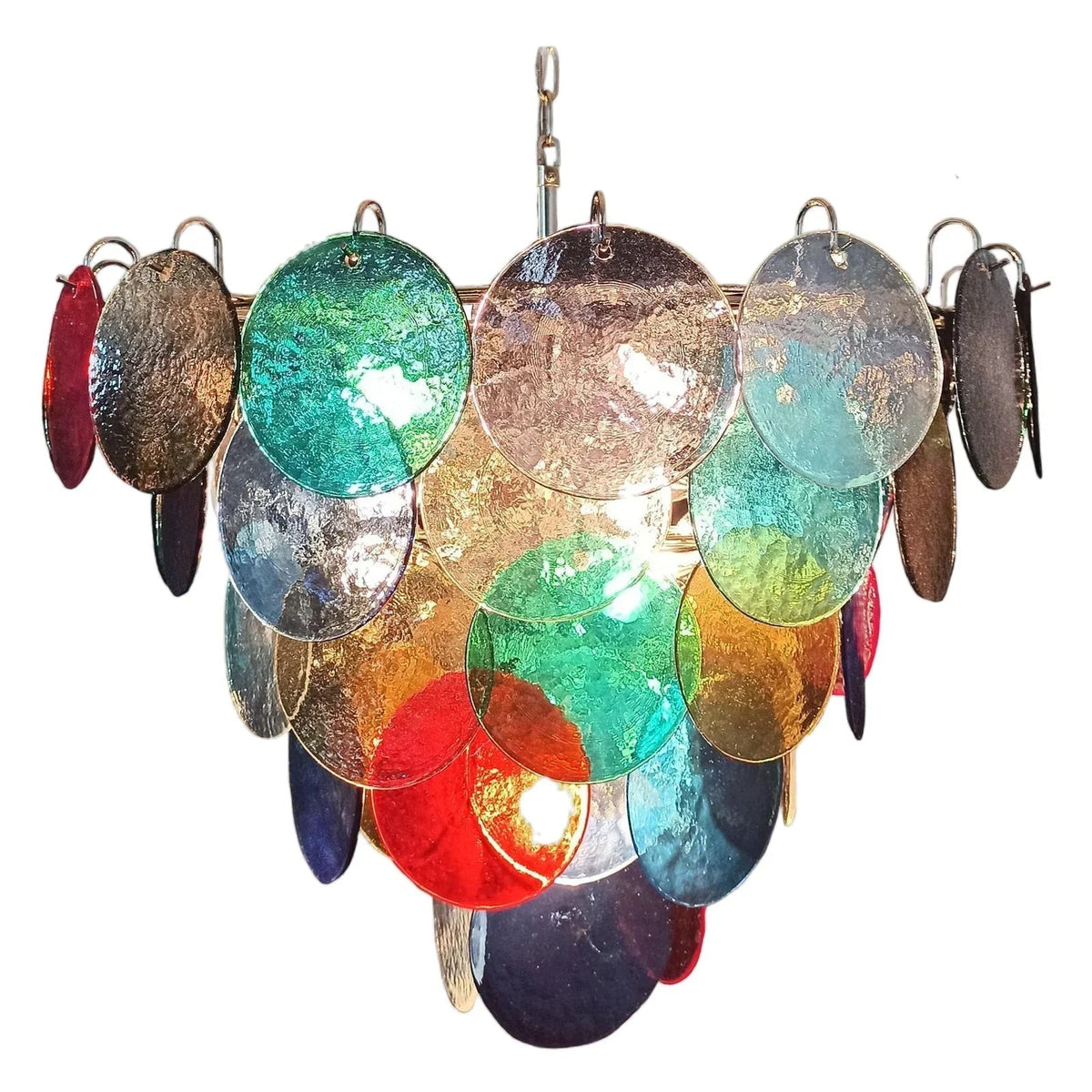Colorful Disk Glass Round Chandelier – Glass detail 35