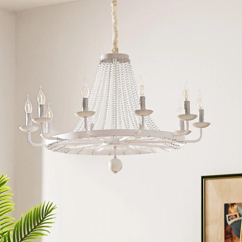 American Retro Crystal Candle E14 Chandelier