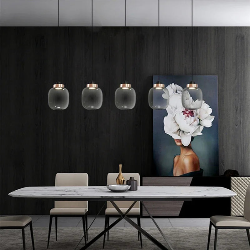 Nordic LED Pendant Light Designer Glass