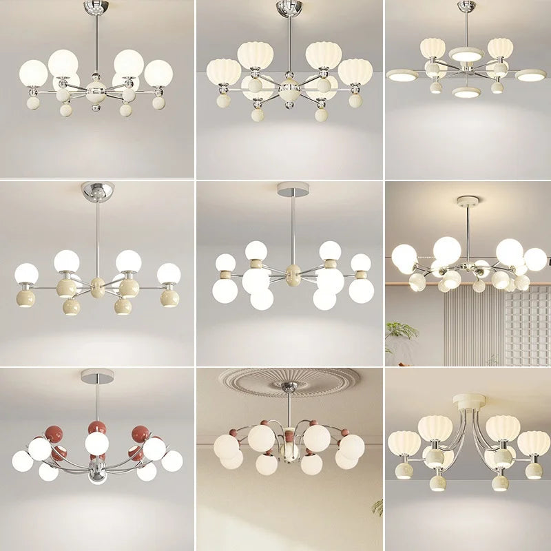 Full Spectrum LED Chandelier Health Eye Protect Chrome