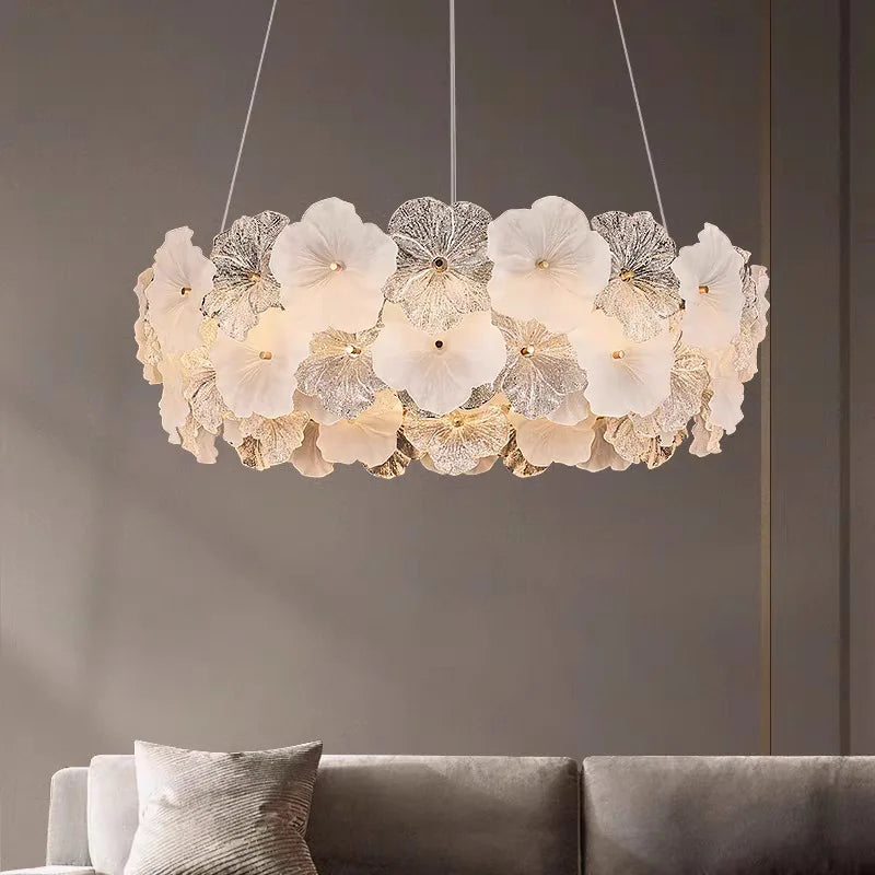 Flower Glass LED Ceiling Lights Living Room Home Pendant