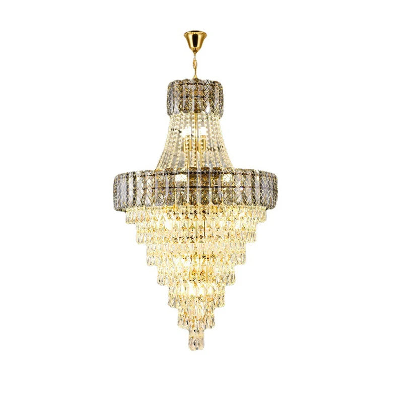 K9 Crystal Clear Amber Grey LED Chandelier