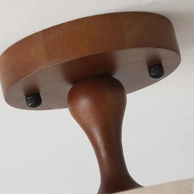 Dark Wood LED Ceiling Light Natural Stone Dimmable