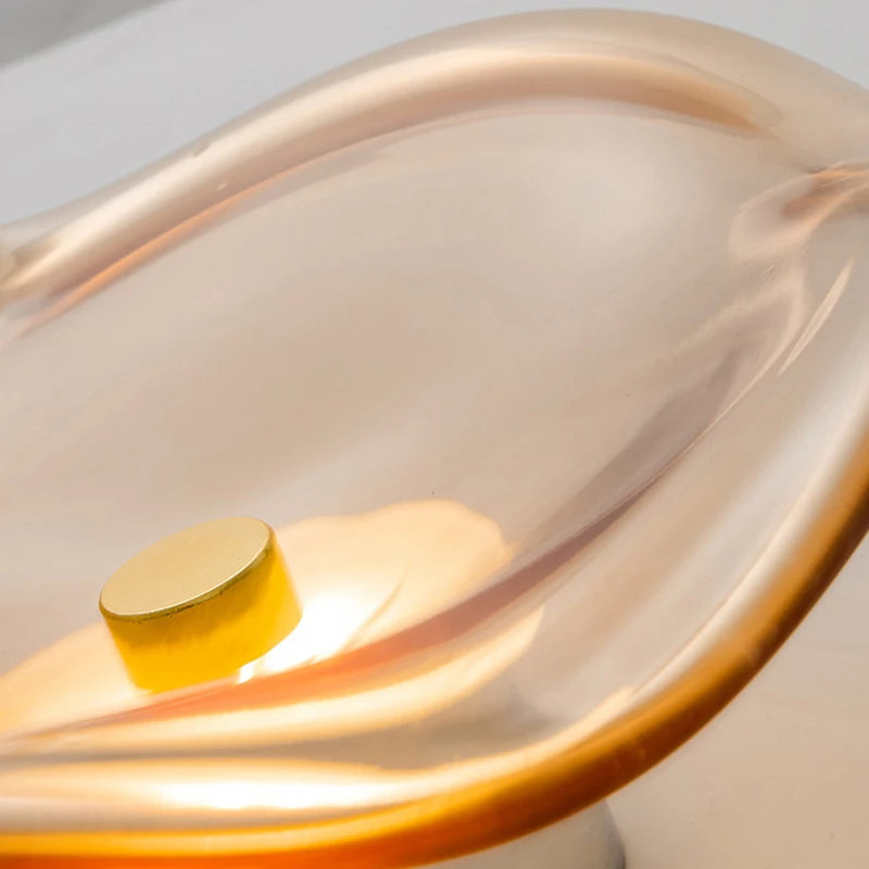 Art Amber Gray Glass LED Wall Light 3000K Sconce