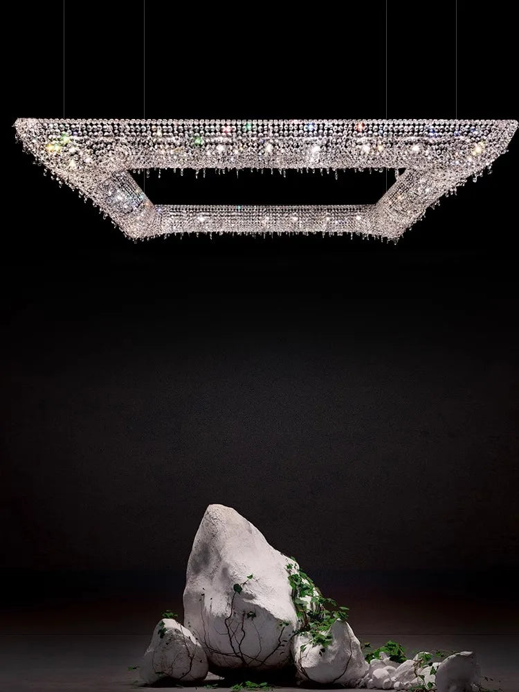Home K9 Crystal Collection Round Rectangular Chandelier