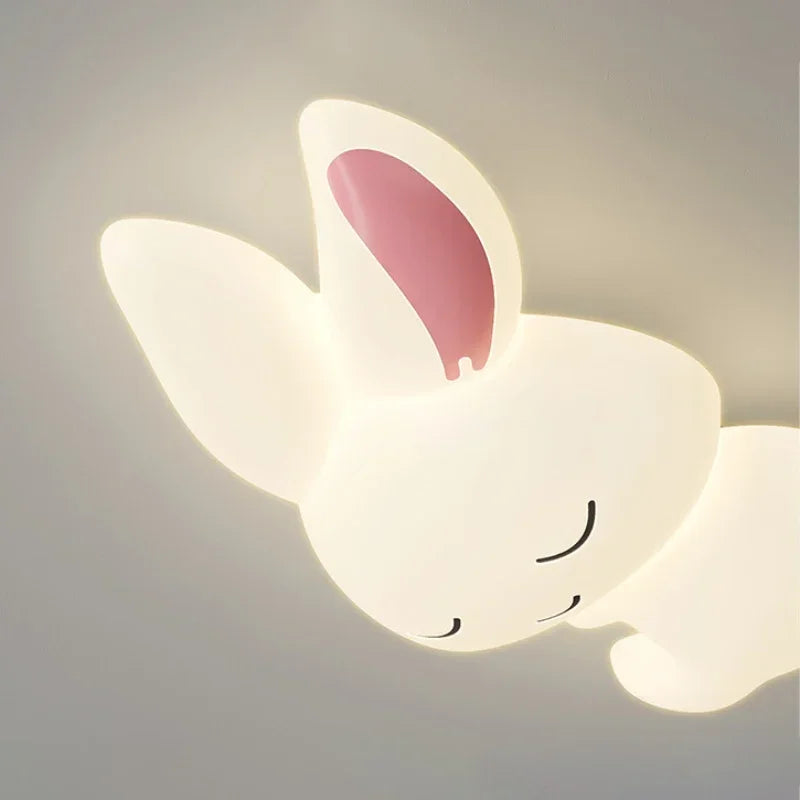 Cute Children's Room Ceiling Lights LED White Rabbit Light