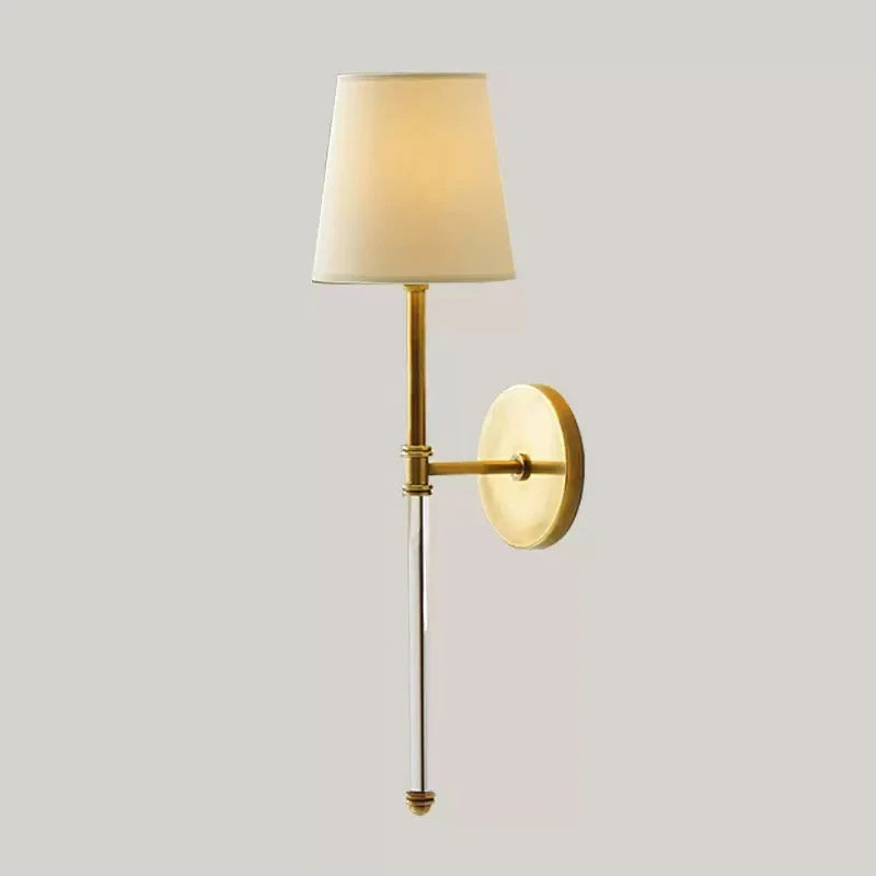 American Bedside Fabric LED Wall Lamps Copper Iron E14