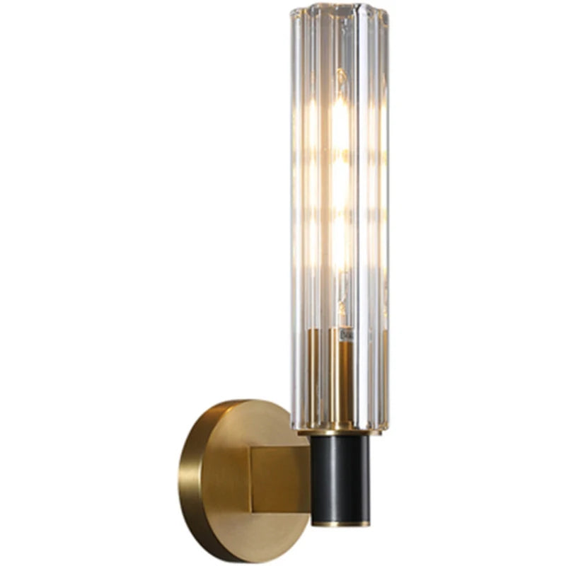 Clear Crystal LED Wall Sconces Brass