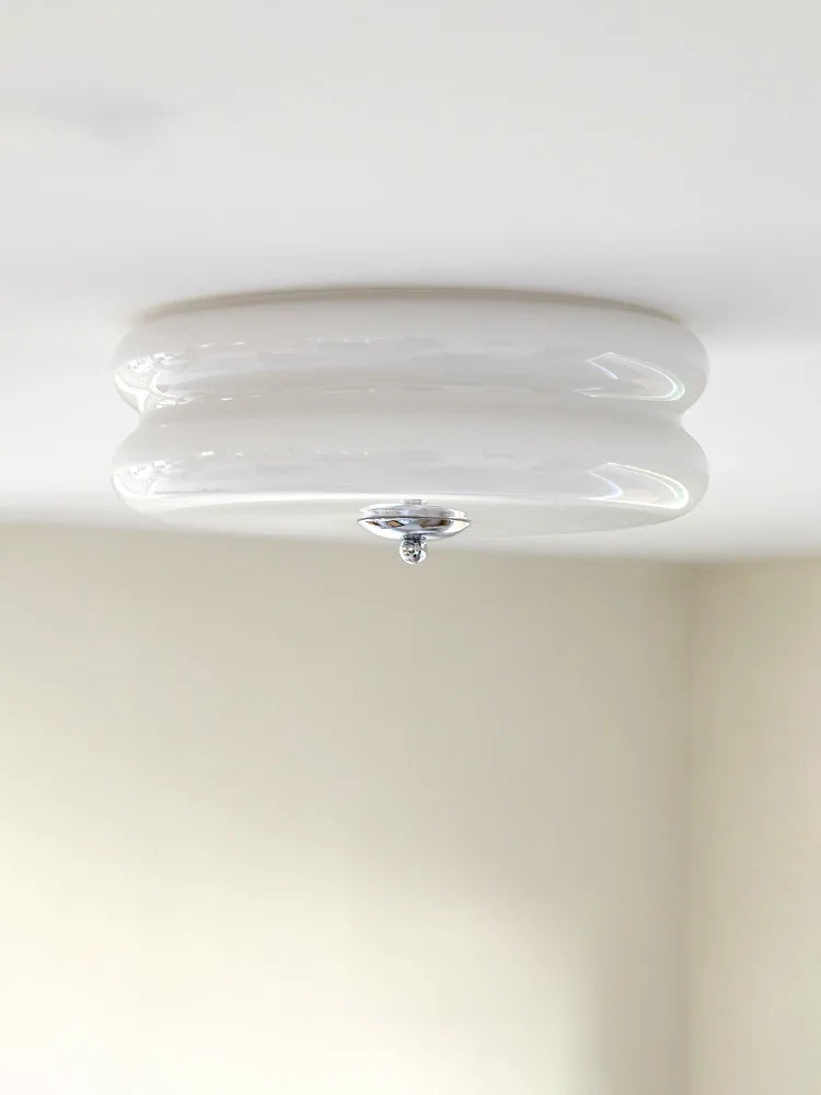 Yellow Glass LED Ceiling Lamp Vintage Retro Light