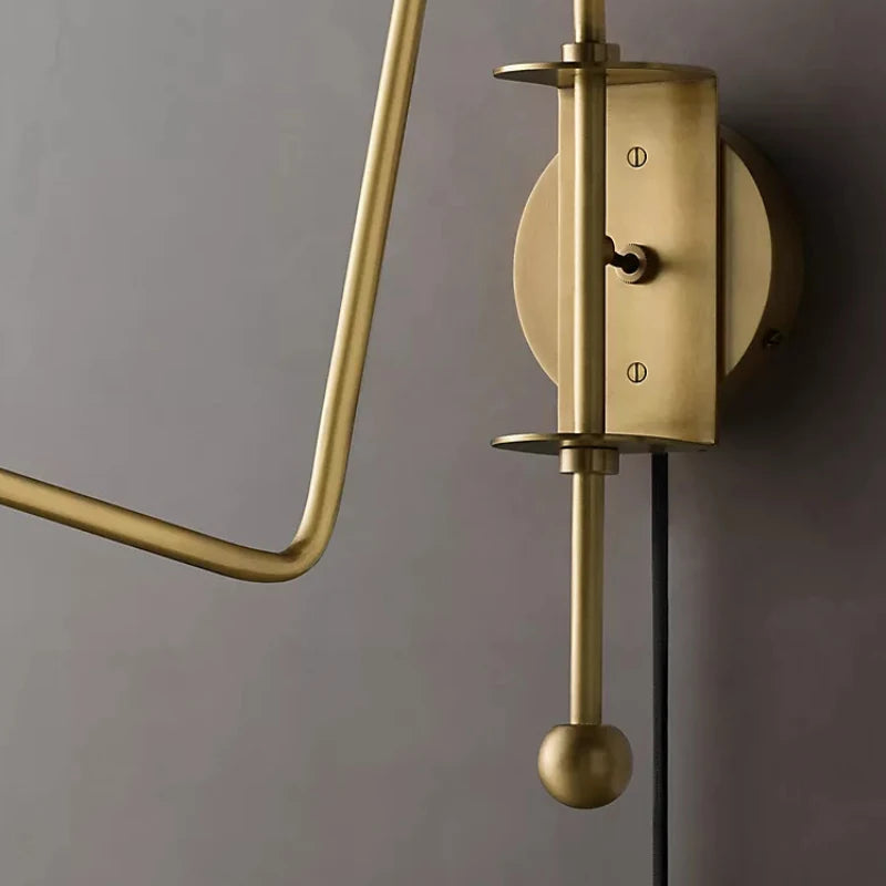 American Copper Wall Light Gold Black Plug Adapter