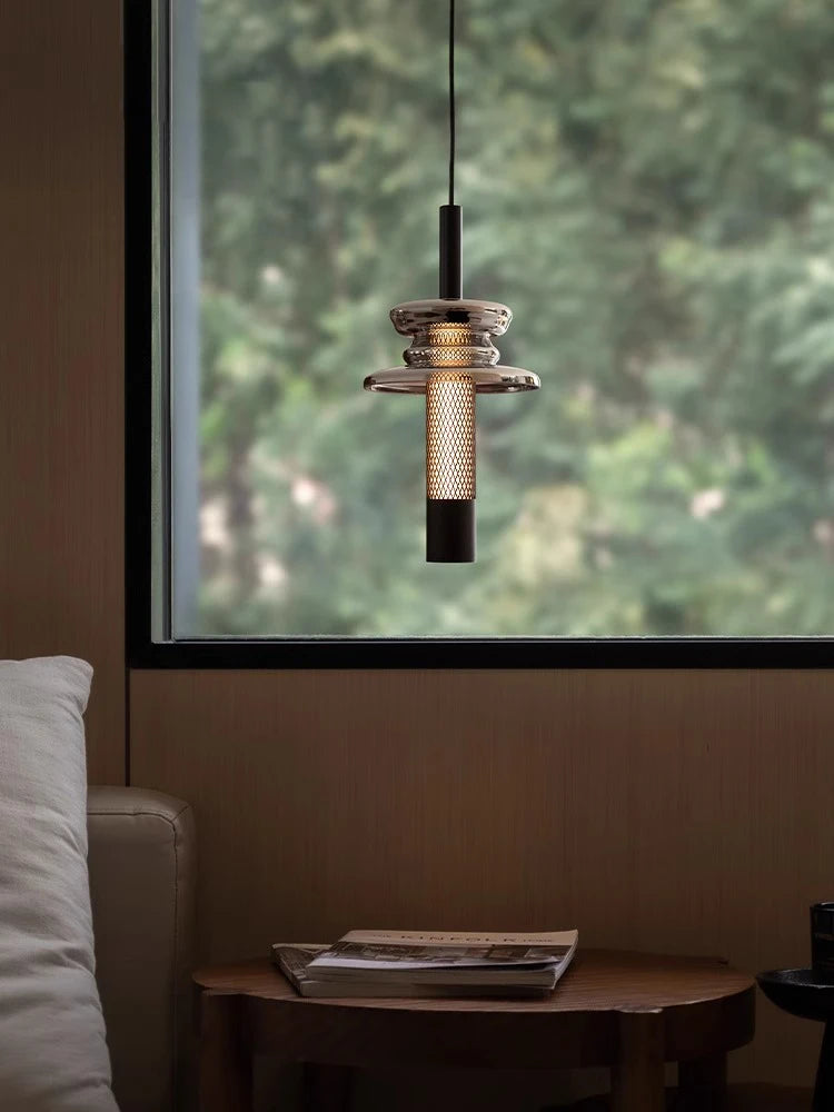 Nordic LED Pendant Light Bedroom Bedside Glass