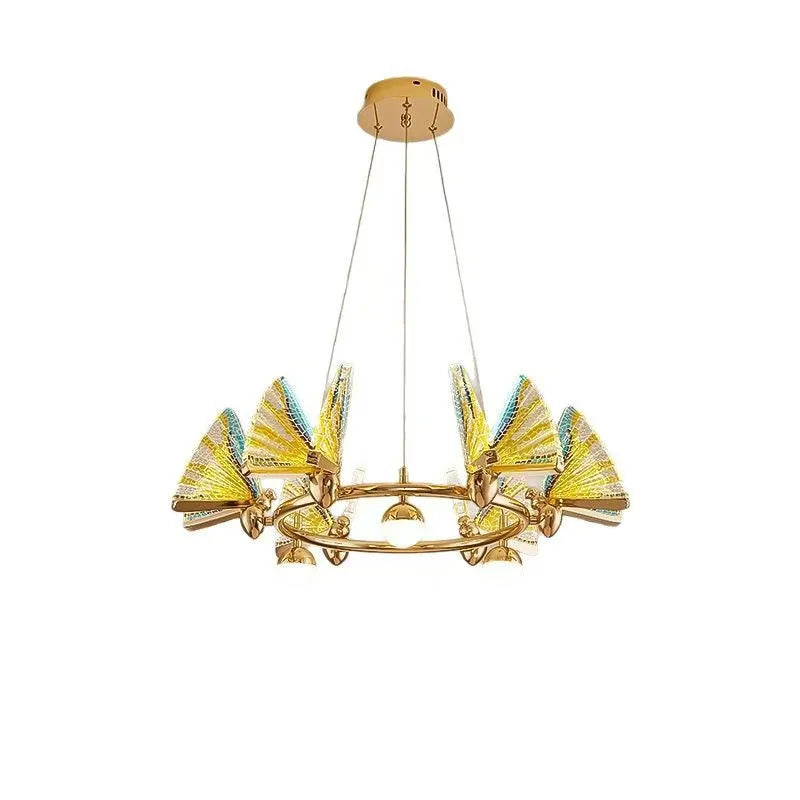 Acrylic Butterfly LED Pendant Lights Living Room Gold