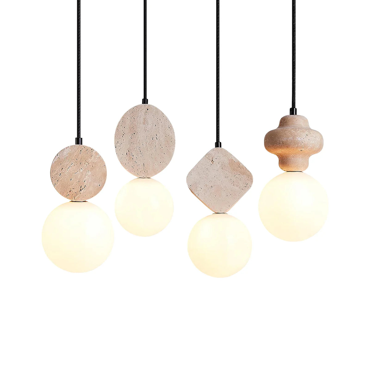 Travertine Cenari Sculpture Pendant Lamp – Travertine detail 18