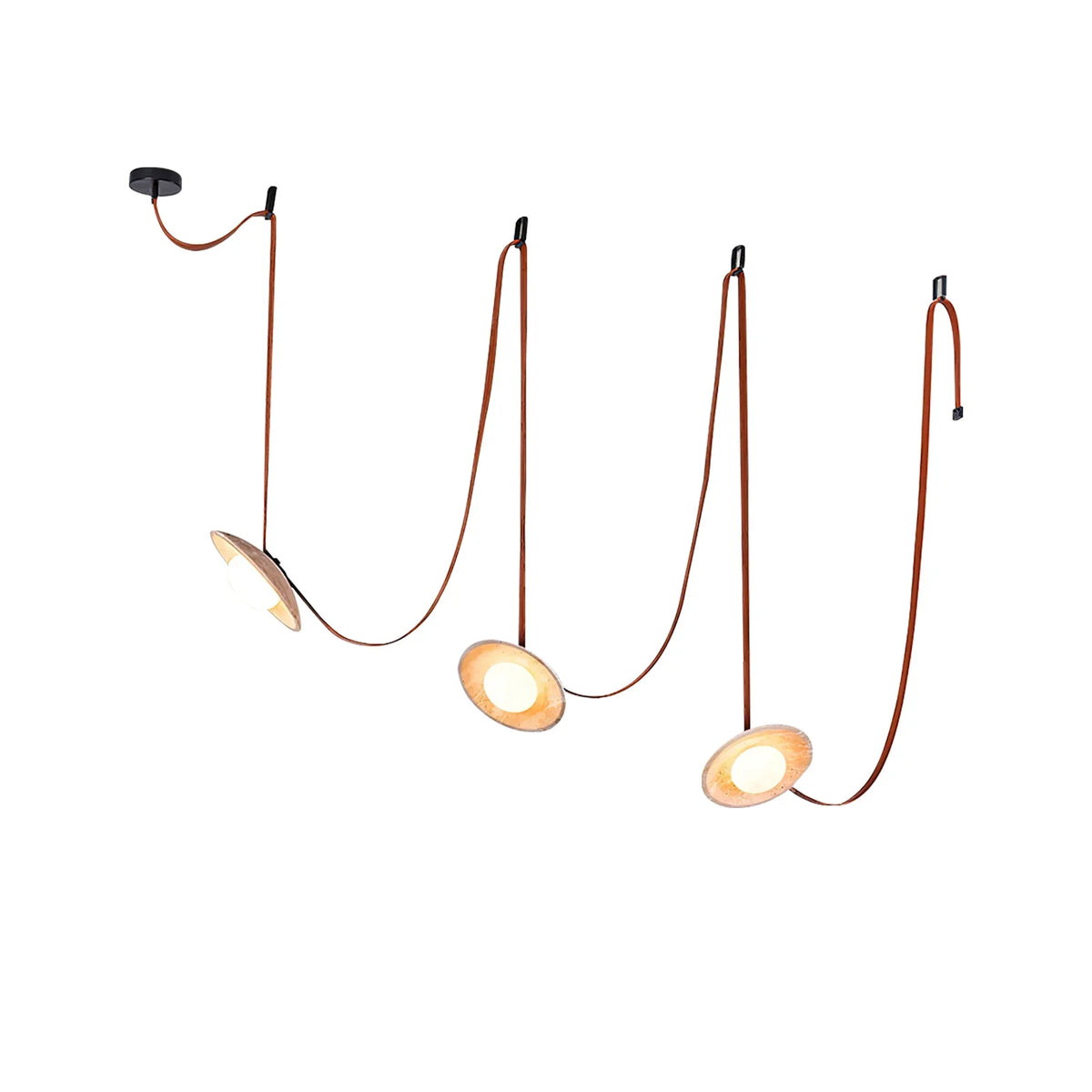 Travertine Lasso Stone Leather Chandelier – Travertine detail 15
