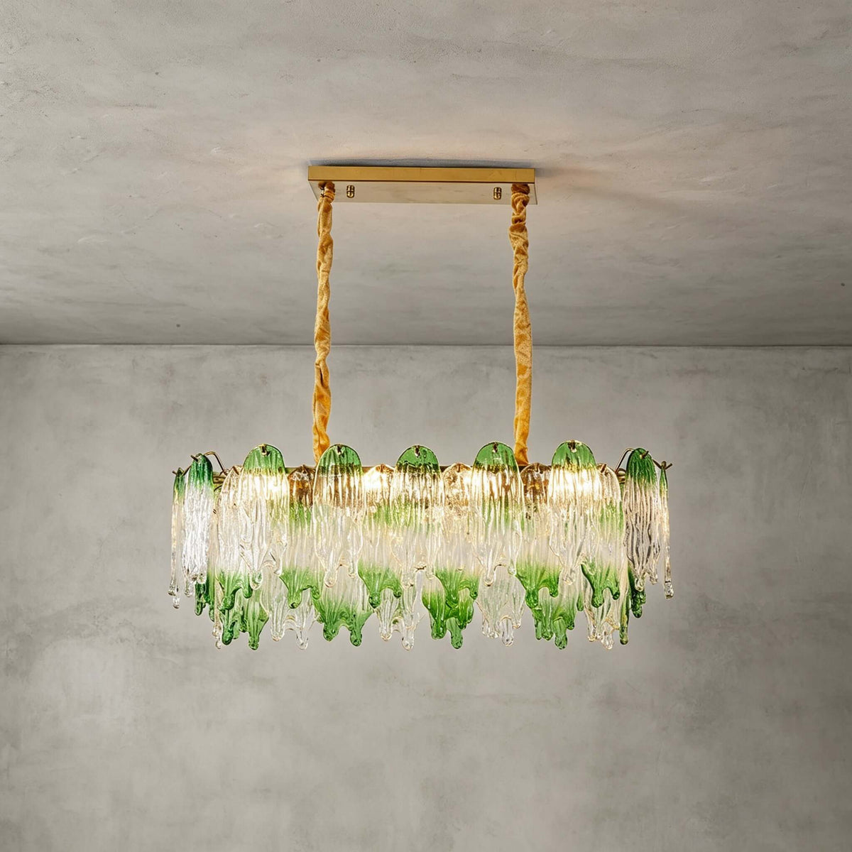 French Irregular Glass Linear Chandelier – Glass detail 15