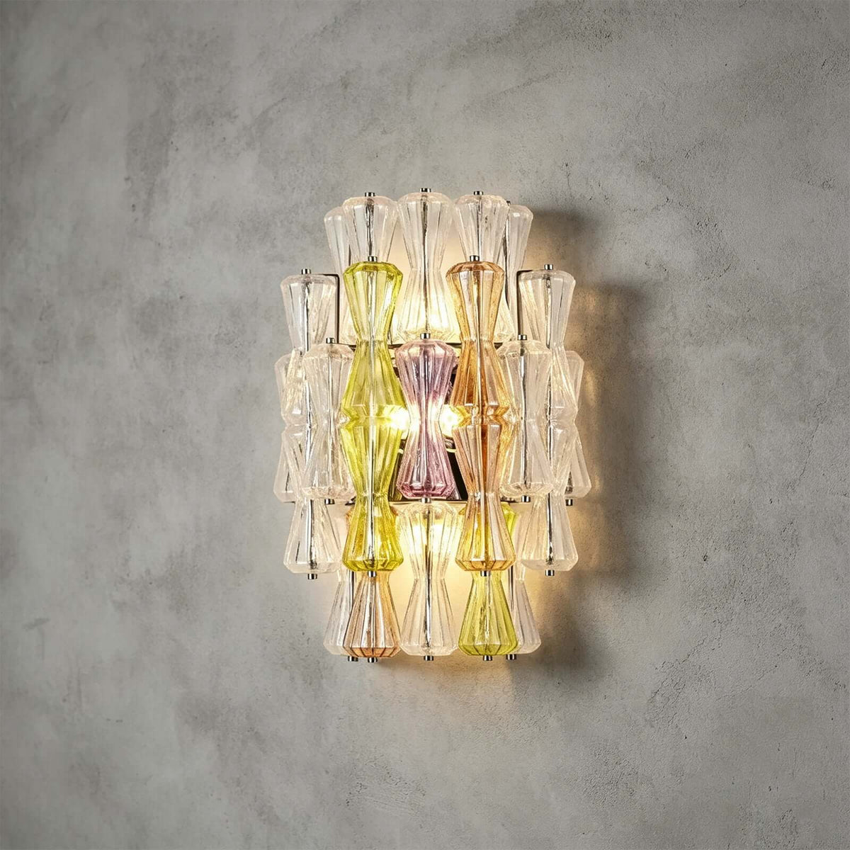 Artful Murano Glass Layered Wall Sconce – Glass detail 13