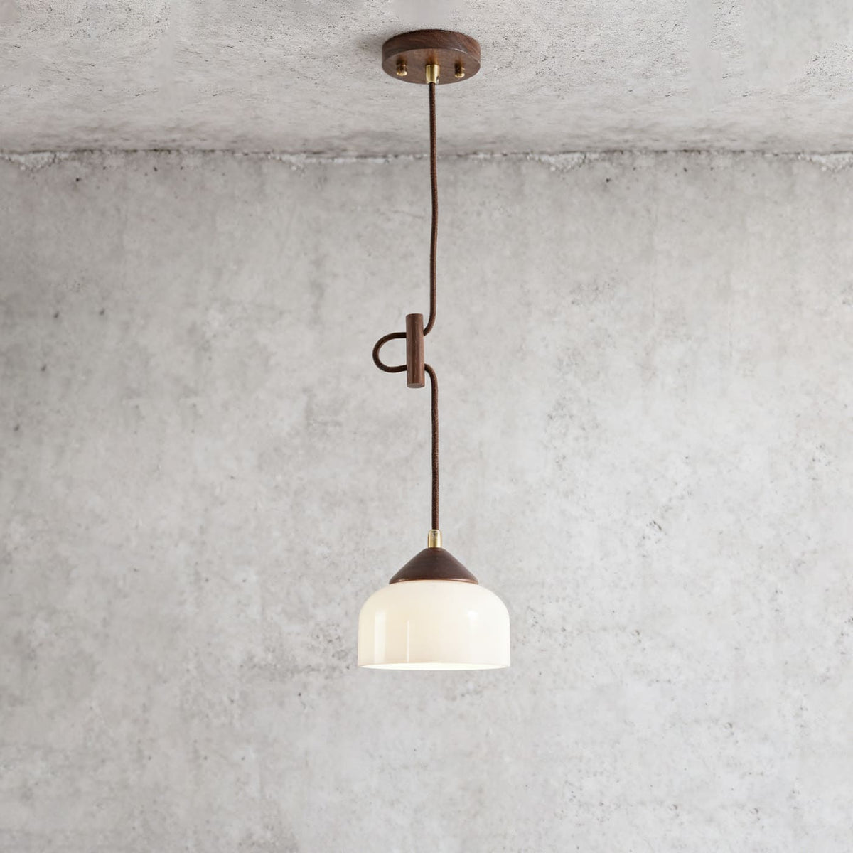 Minimalist Wood & Glass Pendant Light – Glass detail 8