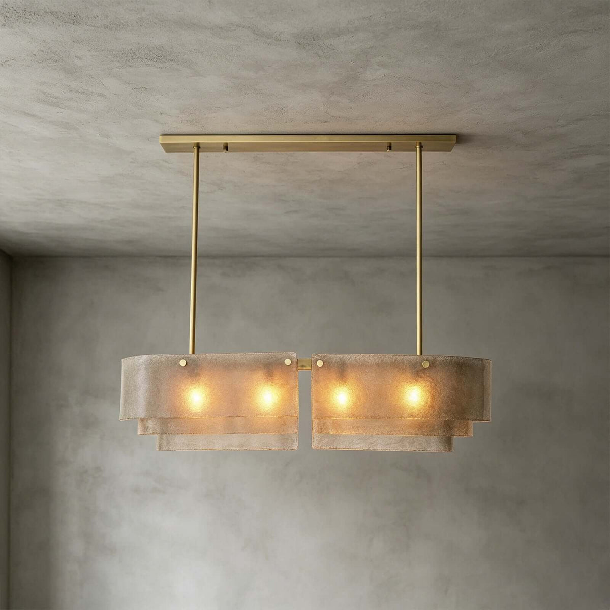 Tiered Glass Linear Chandelier – Glass detail 8