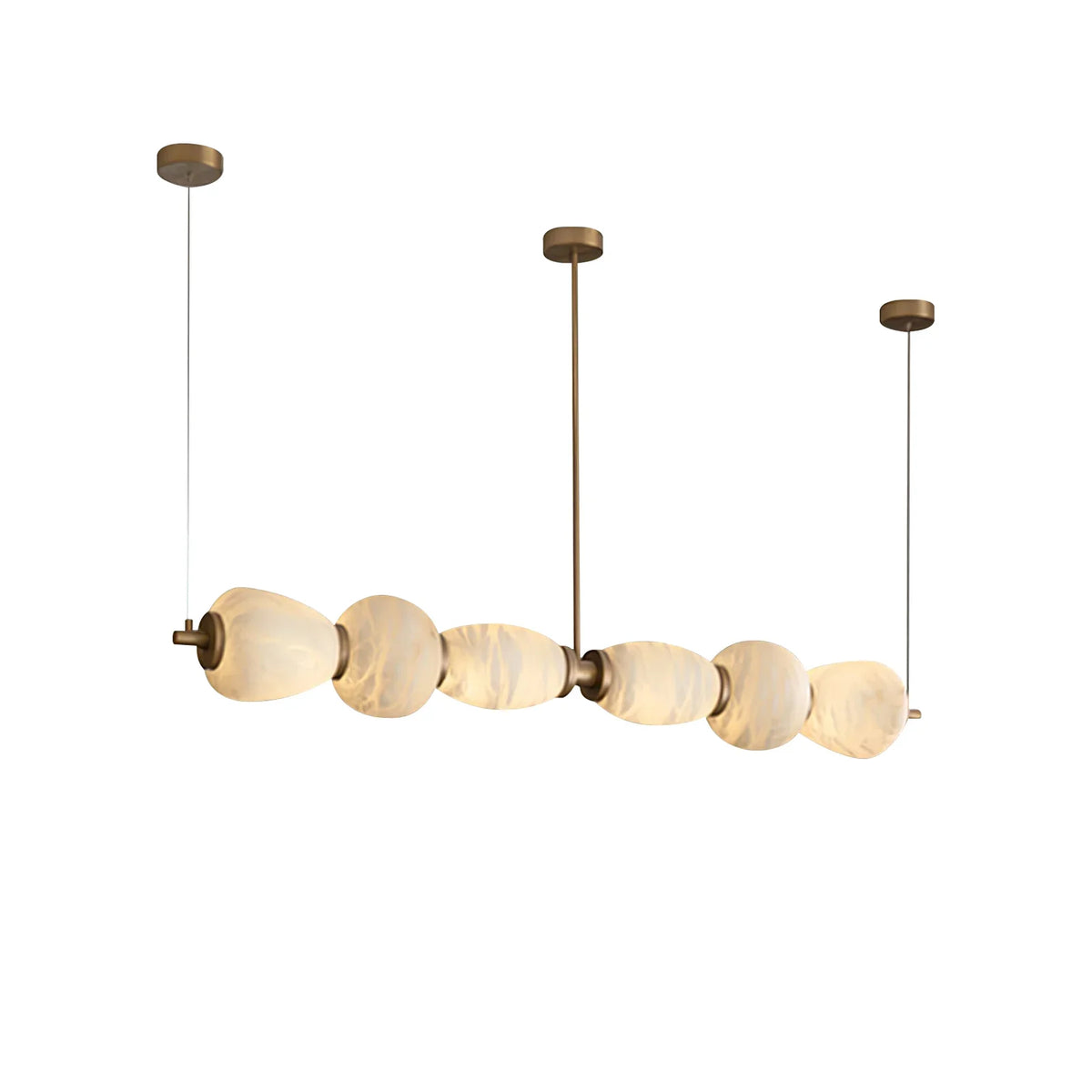 Alabaster Pebble Linear Chandelier – Alabaster detail 12