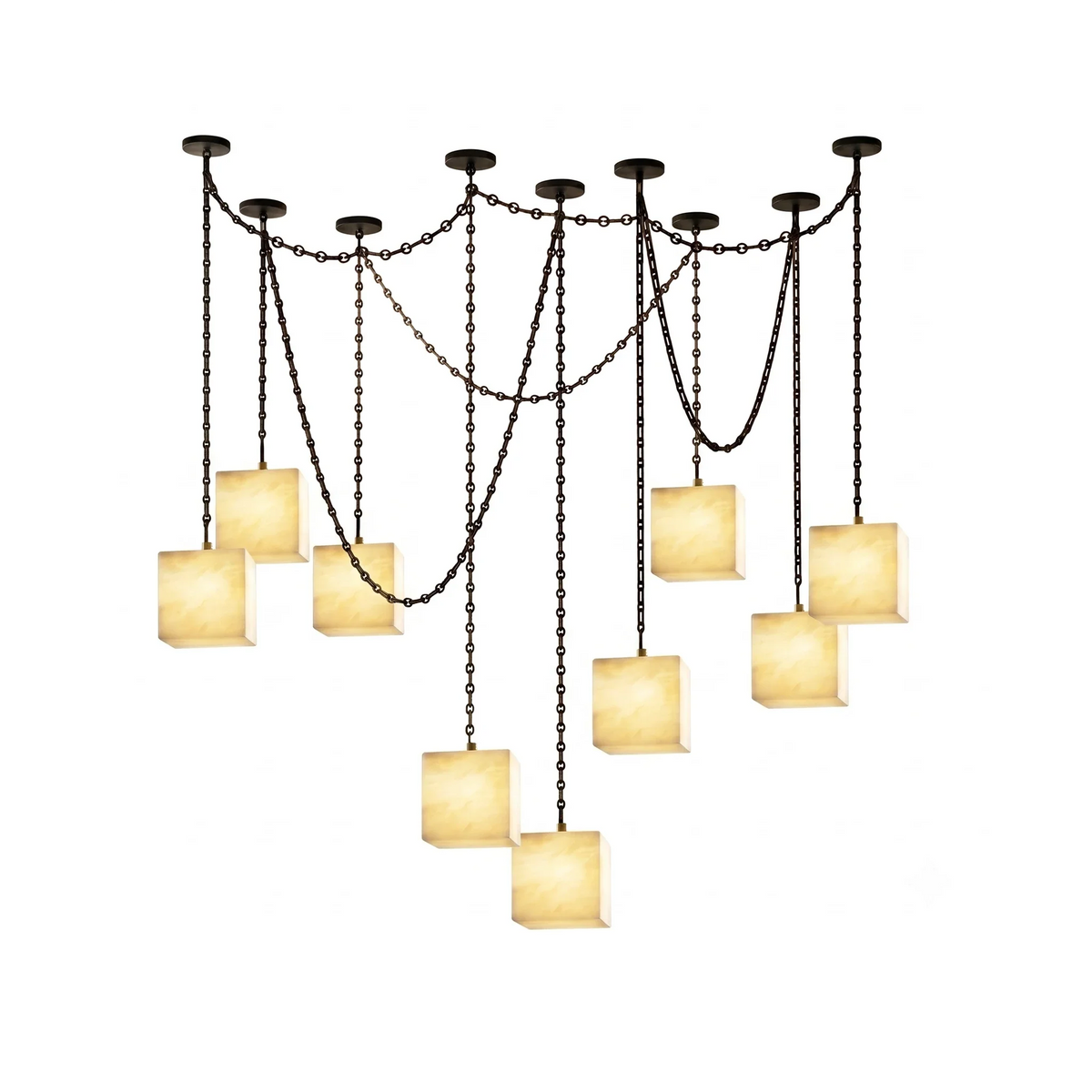 Alabaster Square Chain Chandelier – Alabaster detail 38