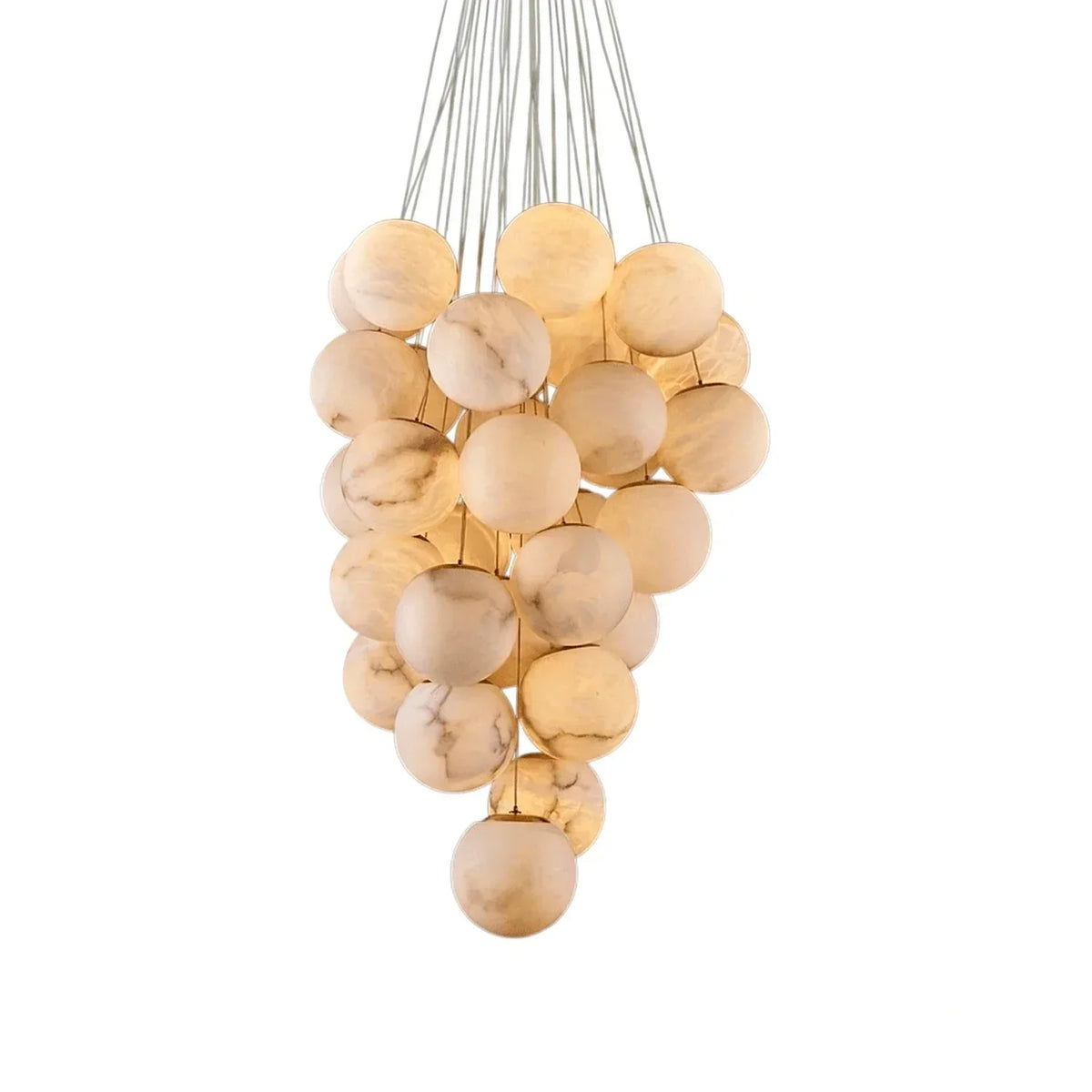 Grape-Shaped Alabaster Cluster Chandelier – Alabaster detail 13
