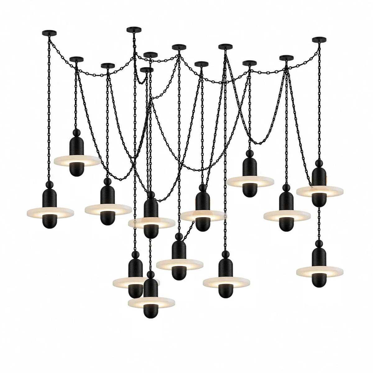 Hollis Ringed Swag Chain Alabaster Chandelier – Alabaster detail 32