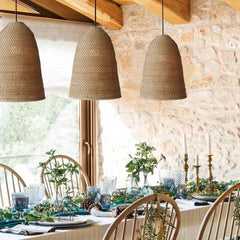 Big Sur Coastal Interior Design Rattan Pendant Light