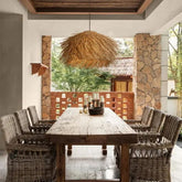 Japanese Wabi-Sabi Rattan Living Room Chandelier Retro Straw Lamp